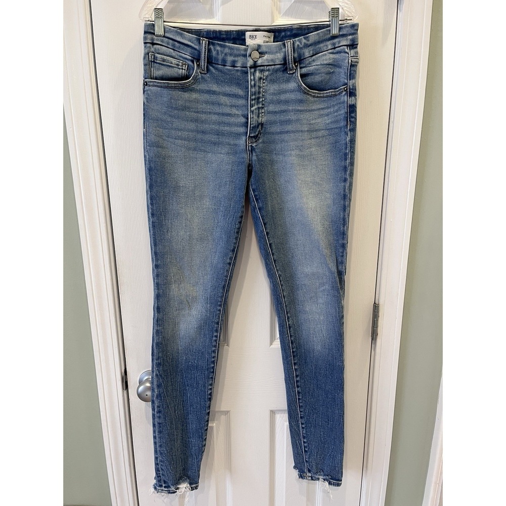 BKE Payton Ankle Skinny Jeans Universal Fit Mid-Rise Stretch Chewed Hems 32x32